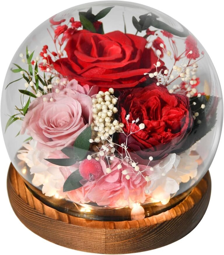 Beinhome Regalos para Mujeres, Rosas Reales Preservadas Hechas a Mano con luz, Regalos para Mam&aacute; Abuela Esposa Hermana Novia